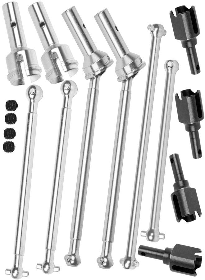 RCarmubWow RC Axles Widen Driveshafts Upgrades Part for 1/8 Typhon 6S,Steel #45 Front Rear Drive Shafts,Center CVD Dogbone,Diff Outdrives,Silver - Image 1